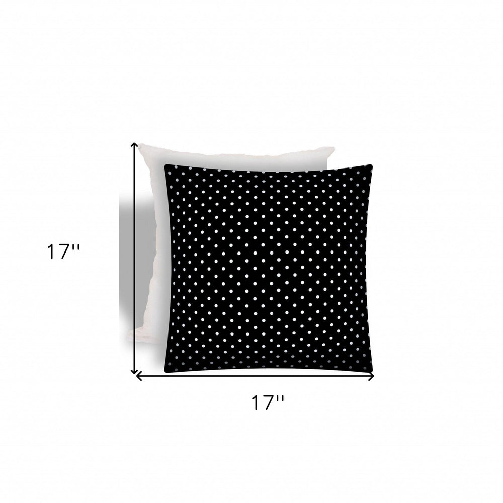 17" X 17" Black And White Zippered Polka Dots Throw Indoor Outdoor Pillow - Homeroots - Flyclothing LLC