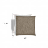 17" X 17" Taupe And Taupe Zippered Solid Color Throw Indoor Outdoor Pillow - Homeroots