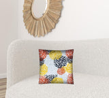 17" X 17" White And Red Zippered Floral Throw Indoor Outdoor Pillow - Homeroots