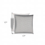 17" X 17" Taupe And White Zippered Geometric Throw Indoor Outdoor Pillow - Homeroots