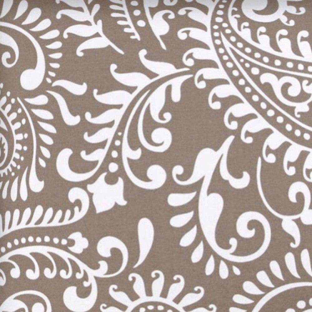 17" X 17" Taupe And White Zippered Paisley Throw Indoor Outdoor Pillow - Homeroots - Flyclothing LLC