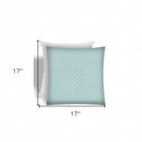 17" X 17" Seafoam And White Zippered Polka Dots Throw Indoor Outdoor Pillow - Homeroots