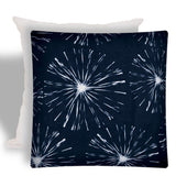 17" X 17" Navy Blue And White Zippered Floral Throw Indoor Outdoor Pillow - Homeroots