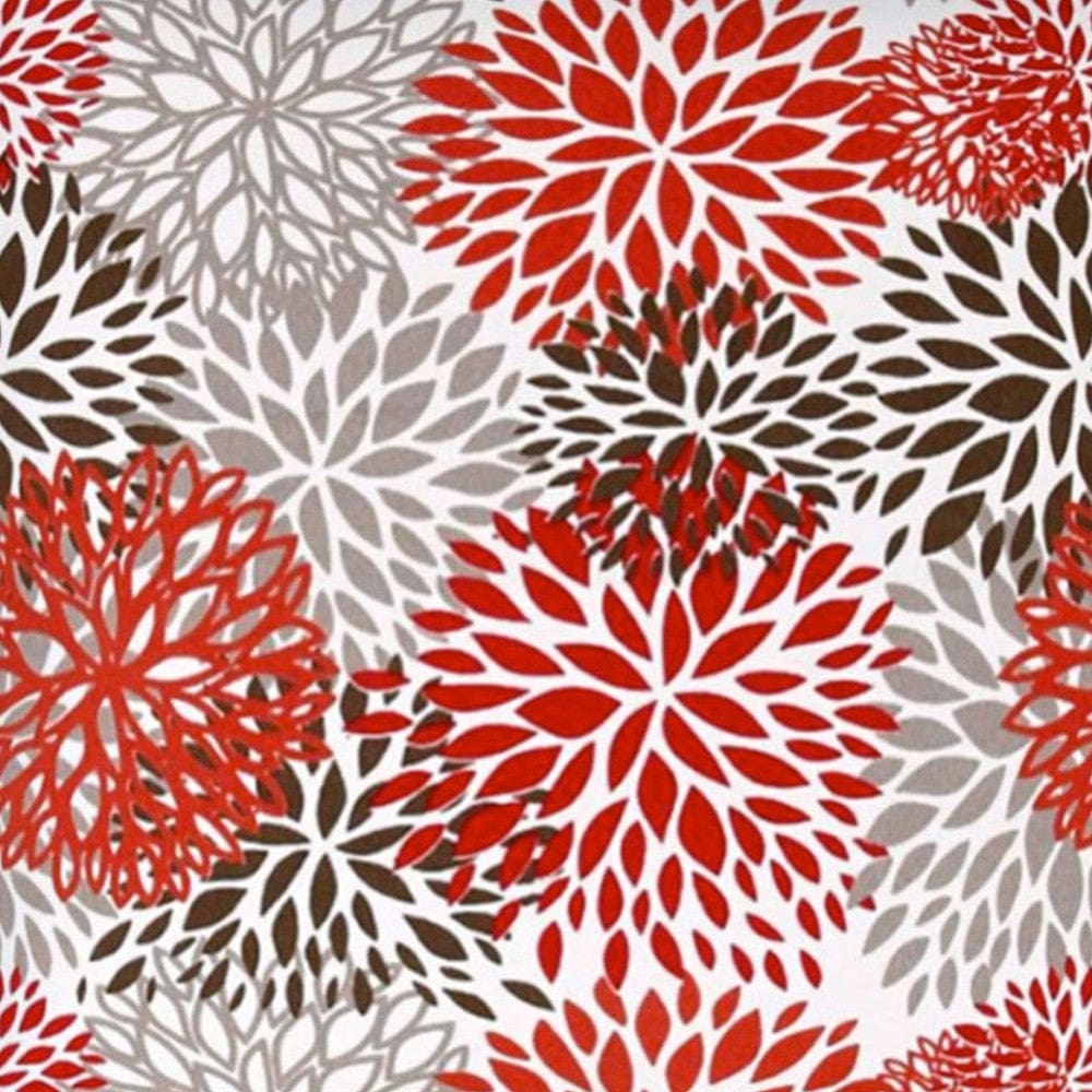 17" X 17" Red And White Zippered Floral Throw Indoor Outdoor Pillow - Homeroots - Flyclothing LLC