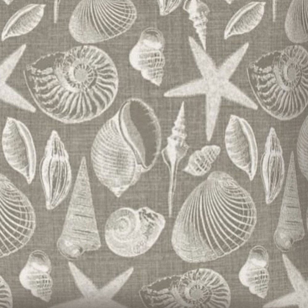 17" X 17" Cream And Gray Seashells Zippered Nautical Throw Indoor Outdoor Pillow - Homeroots - Flyclothing LLC