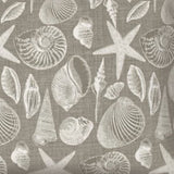 17" X 17" Cream And Gray Seashells Zippered Nautical Throw Indoor Outdoor Pillow - Homeroots