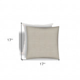 17" X 17" Natural Brown Zippered Solid Color Throw Indoor Outdoor Pillow - Homeroots
