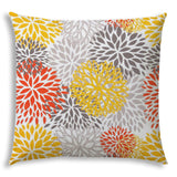 20" X 20" Gray And White Blown Seam Floral Throw Indoor Outdoor Pillow - Homeroots