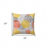 20" X 20" Gray And White Blown Seam Floral Throw Indoor Outdoor Pillow - Homeroots - Flyclothing LLC