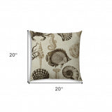 20" X 20" Brown And Natural Brown Fish Blown Seam Coastal Throw Indoor Outdoor Pillow - Homeroots - Flyclothing LLC
