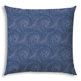 20" X 20" Blue And White Blown Seam Swirl Throw Indoor Outdoor Pillow - Homeroots