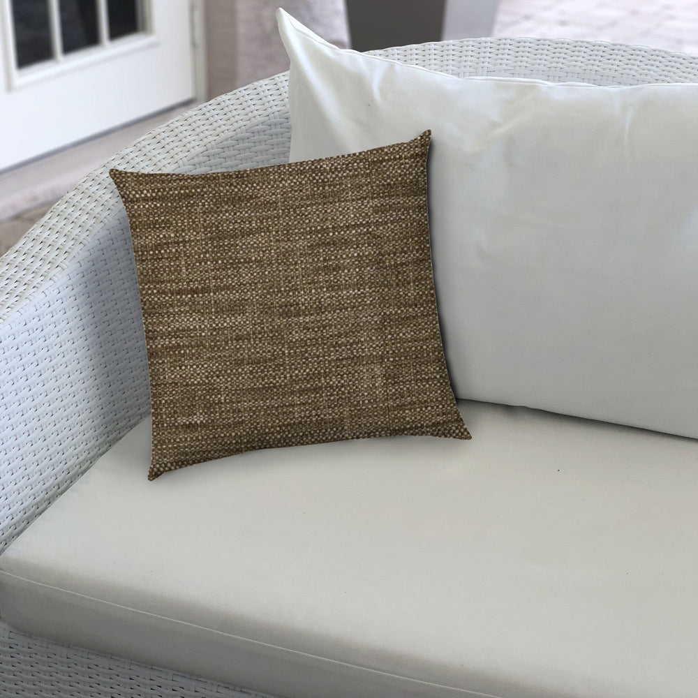 20" X 20" Brown And Espresso Blown Seam Solid Color Throw Indoor Outdoor Pillow - Homeroots