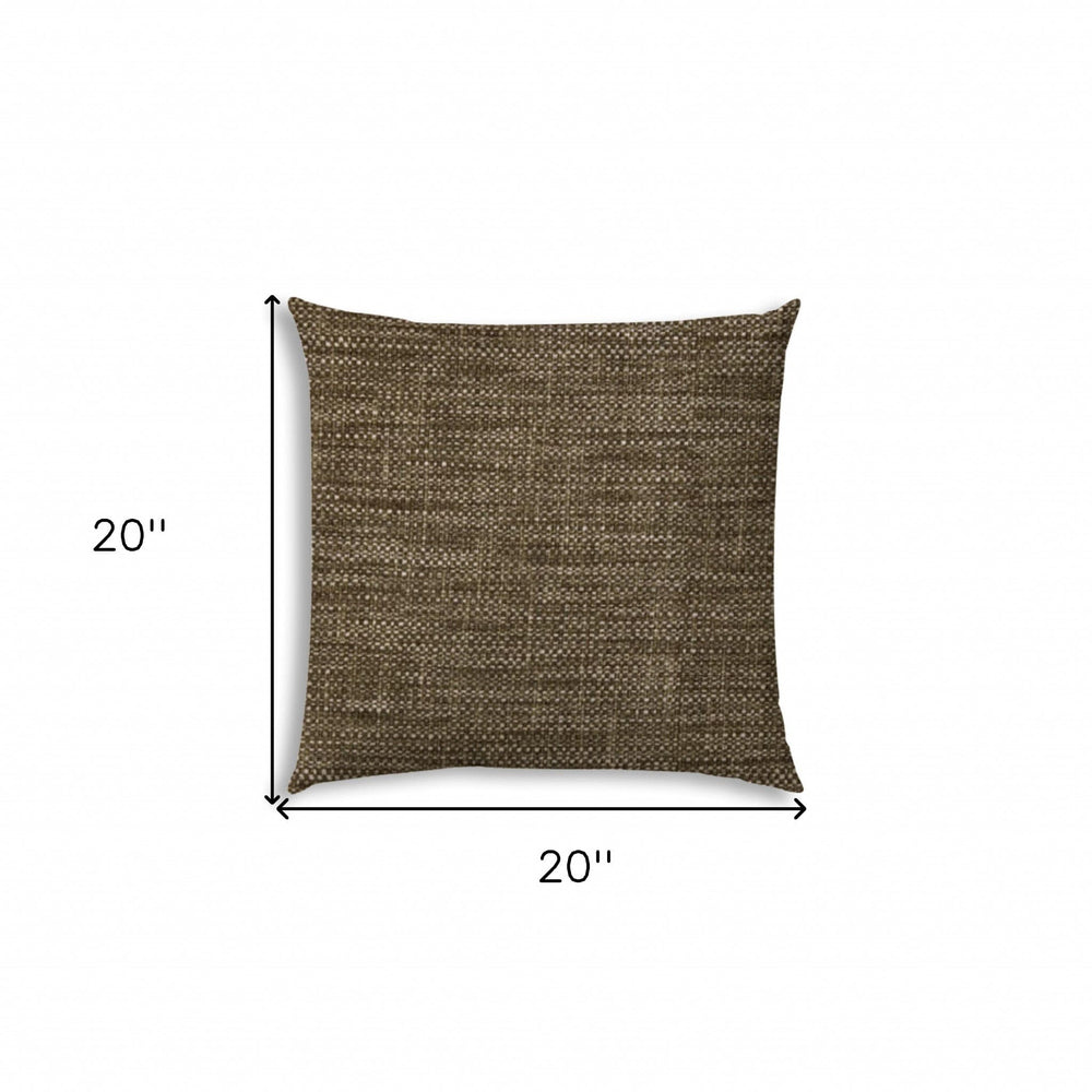 20" X 20" Brown And Espresso Blown Seam Solid Color Throw Indoor Outdoor Pillow - Homeroots