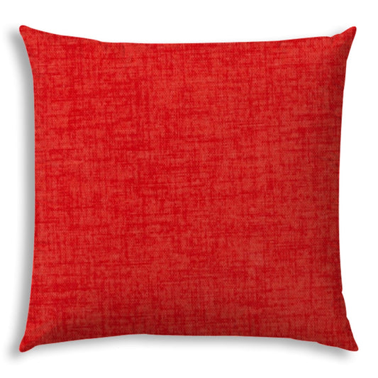 20" X 20" Coral And Red Blown Seam Solid Color Throw Indoor Outdoor Pillow - Homeroots