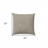 20" X 20" Light Taupe Blown Seam Solid Color Throw Indoor Outdoor Pillow - Homeroots
