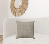 20" X 20" Light Taupe Blown Seam Solid Color Throw Indoor Outdoor Pillow - Homeroots