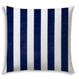 20" X 20" Navy Blue And White Blown Seam Striped Throw Indoor Outdoor Pillow - Homeroots