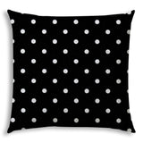 20" X 20" Black And White Blown Seam Polka Dots Throw Indoor Outdoor Pillow - Homeroots