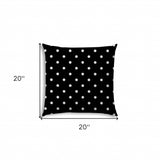 20" X 20" Black And White Blown Seam Polka Dots Throw Indoor Outdoor Pillow - Homeroots - Flyclothing LLC