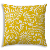 20" X 20" Cream And White Blown Seam Paisley Throw Indoor Outdoor Pillow - Homeroots
