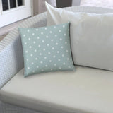 20" X 20" Seafoam And White Blown Seam Polka Dots Throw Indoor Outdoor Pillow - Homeroots