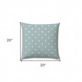 20" X 20" Seafoam And White Blown Seam Polka Dots Throw Indoor Outdoor Pillow - Homeroots - Flyclothing LLC