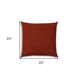 20" X 20" Brick And Red Blown Seam Solid Color Throw Indoor Outdoor Pillow - Homeroots