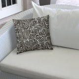 20" X 20" Black And White Safari Animals Blown Seam Animal Print Throw Indoor Outdoor Pillow - Homeroots