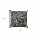 20" X 20" Black And White Safari Animals Blown Seam Animal Print Throw Indoor Outdoor Pillow - Homeroots - Flyclothing LLC