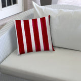 20" X 20" Hot White Blown Seam Striped Throw Indoor Outdoor Pillow - Homeroots
