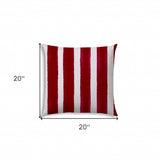 20" X 20" Hot White Blown Seam Striped Throw Indoor Outdoor Pillow - Homeroots - Flyclothing LLC