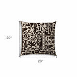 20" X 20" Black and Off White Southwestern Indoor Outdoor Throw Pillow With No Decorative Addition - Homeroots
