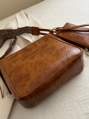 PU Leather Adjustable Strap Crossbody Bag with Pouch - Trendsi