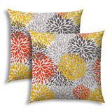 Set Of Three 18" X 18" Gray And White Blown Seam Floral Throw Indoor Outdoor Pillow - Homeroots