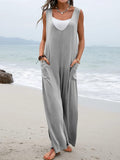 Full Size Wide Strap Jumpsuit with Pockets - Trendsi