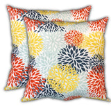 Set Of Three 18" X 18" Seafoam And White Blown Seam Floral Throw Indoor Outdoor Pillow - Homeroots