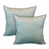 Set Of Three 18" X 18" Seafoam And White Blown Seam Polka Dots Throw Indoor Outdoor Pillow - Homeroots