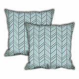 Set Of Three 18" X 18" Seafoam And White Blown Seam Floral Throw Indoor Outdoor Pillow - Homeroots
