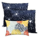Set Of Three 18" X 18" Seafoam And White Blown Seam Floral Throw Indoor Outdoor Pillow - Homeroots