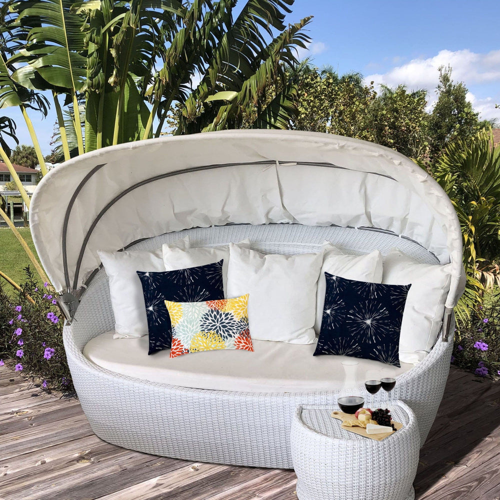 Set Of Three 18" X 18" Seafoam And White Blown Seam Floral Throw Indoor Outdoor Pillow - Homeroots - Flyclothing LLC