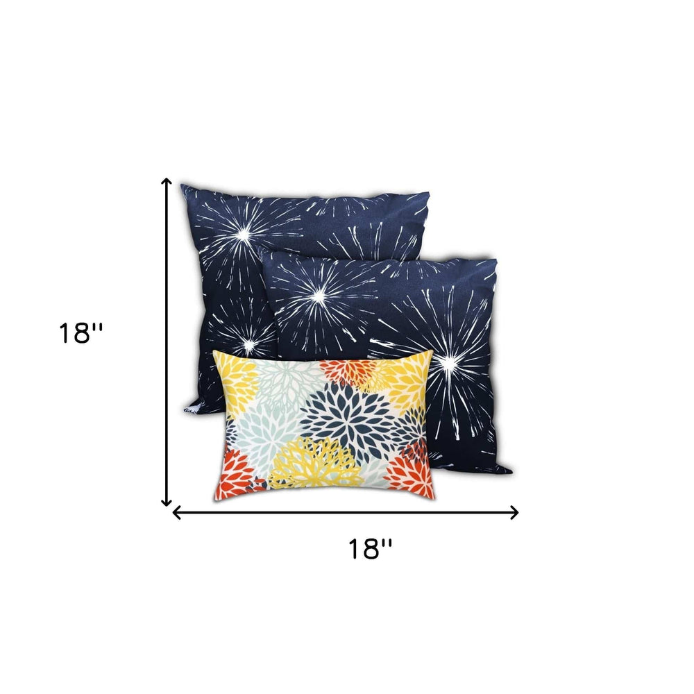 Set Of Three 18" X 18" Seafoam And White Blown Seam Floral Throw Indoor Outdoor Pillow - Homeroots - Flyclothing LLC