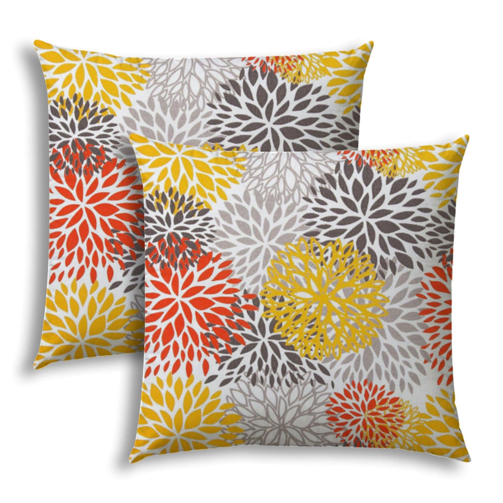 18" X 18" Gray And White Zippered Floral Throw Indoor Outdoor Pillow - Homeroots - Flyclothing LLC