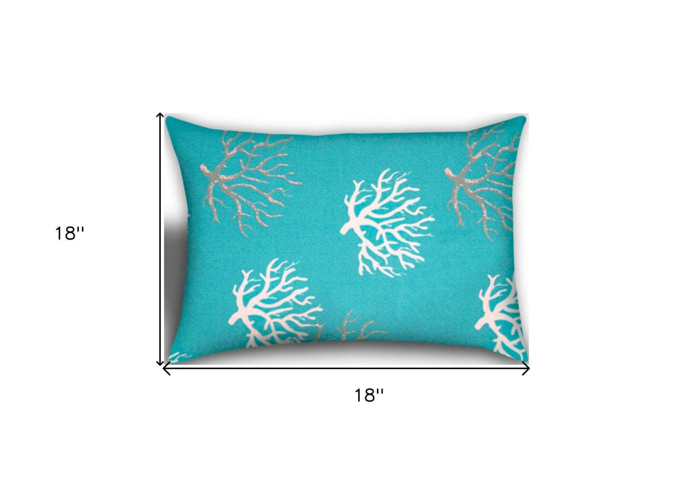Set of Three Aqua and White Coral Polka Dot Indoor Outdoor Throw Pillow - Homeroots - Flyclothing LLC