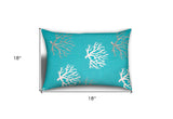 Set of Three Aqua and White Coral Polka Dot Indoor Outdoor Throw Pillow - Homeroots - Flyclothing LLC