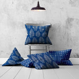 Set of 3 Blue Leaf Indoor Outdoor Envelope Pillows - Homeroots - Flyclothing LLC