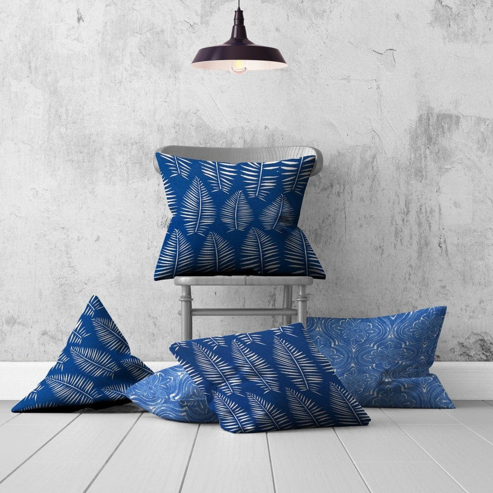 Set Of Three 20" X 20" Blue And White Enveloped Coastal Throw Indoor Outdoor Pillow - Homeroots - Flyclothing LLC