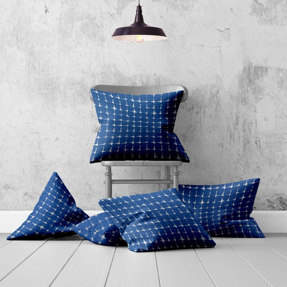Set Of Three 20" X 20" Blue And White Zippered Gingham Throw Indoor Outdoor Pillow - Homeroots - Flyclothing LLC