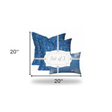 Set Of Three 20" X 20" Blue And White Enveloped Coastal Throw Indoor Outdoor Pillow - Homeroots - Flyclothing LLC