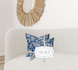 Set Of Three 20" X 20" Blue And White Zippered Coastal Throw Indoor Outdoor Pillow - Homeroots