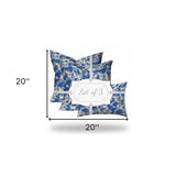 Set Of Three 20" X 20" Blue And White Enveloped Coastal Throw Indoor Outdoor Pillow - Homeroots - Flyclothing LLC
